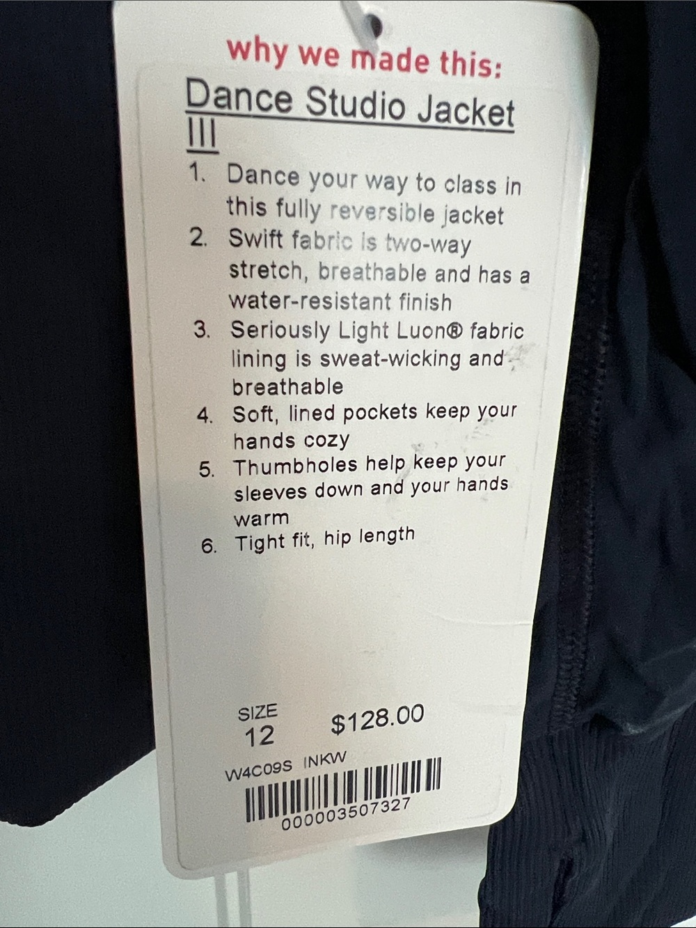 lululemon athletica Navy Hooded Lightweight Jacket with Ruched Detailing - Picture 4 of 6